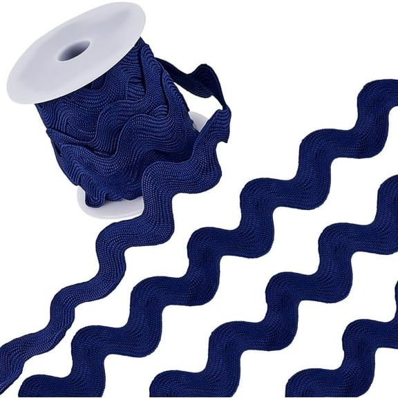 1.34 Inch Giant Rick Rack Trim Jumbo RIC Rac Ribbon Huge Rick Rack 10 Yards Christmas Zig Zag Wave Bending Fringe Trim Woven Fabric S Shaped Lace for Sewing Crafts