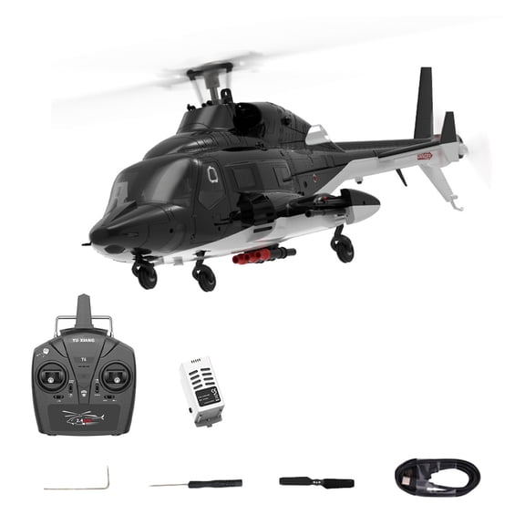 1:34 Scale F02 Air-Wolf Armed RC Helicopter with One-Key Inverted Flight, 2.4GHz 6-Axis Gyro Stabilization RC Helicopter with Brushless Motor, Altitude Hold & Optical Flow Positioning