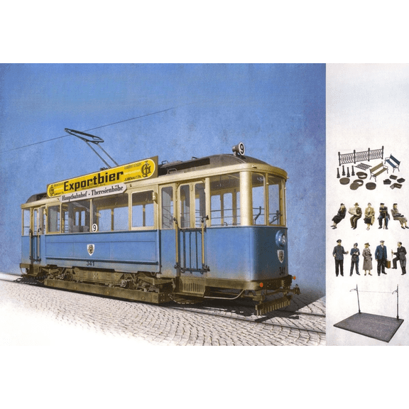 1/35 38009 European Tramcar Triebwagen 641 w/Crew & Passengers Model Kit