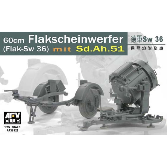 1/35 60cm Flak Sw 36 Spotlight w/SdAh51n Trailer