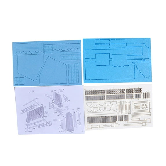 1:35 Building Model Kits Wooden Puzzle Interactive Toys 3D Puzzles DIY Crafts House Collection Architecture Scene for Sand Table B