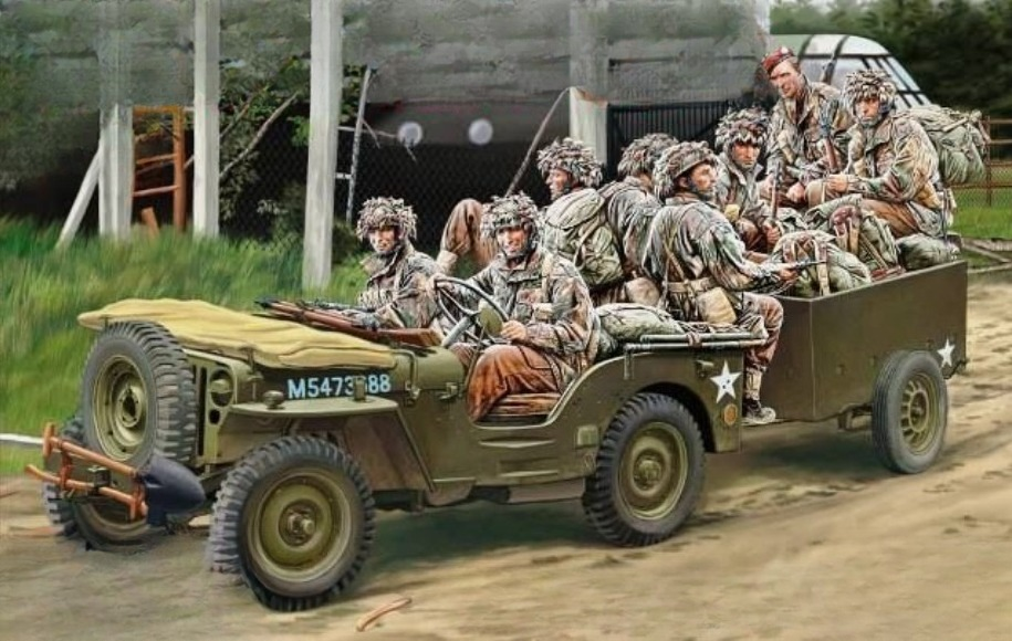 Troop Riding 1/35 CB35169 British Airborne Troops Riding in 1/4 Ton Truck&Trailer ...