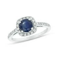 thumbnail image 1 of 1.35 CTW Sapphire & Diamond Engagement Ring, 14K White Gold - Size 5.5, 1 of 1