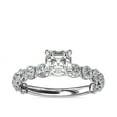 thumbnail image 1 of 1.35 Carat Brilliant Asscher Cut Genuine Diamond Solitaire with Accents Wonderful Ring for Ladies Solid 14K White Gold Size 10.5, 1 of 6
