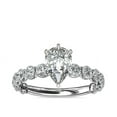 thumbnail image 1 of 1.35 Carat Brilliant Pear Cut Natural Diamond Solitaire with Accents Beautiful Ring for Engagement Solid 14K White Gold Size 9, 1 of 6