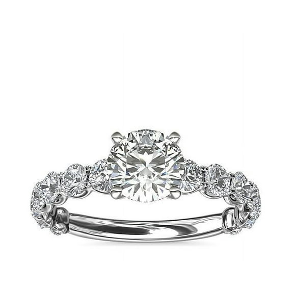 Diamond-Capitals 1.35 Ct Round Cut Luxurious Solitaire Natural Diamond (F-G/VS1) Wedding Ring for her Solid 14K White Gold Size 10.5