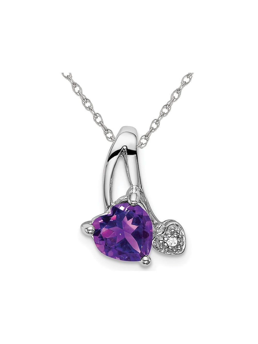 Amethyst heart necklace outlet white gold