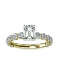 thumbnail image 1 of 1.35 Carat Excellent Emerald Cut Real Diamond New Design Solitaire with Accents Ring for Wedding and Engagement Solid 14K Yellow Gold Size 11, 1 of 6