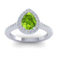 thumbnail image 1 of 1.35 Carat (F-G/VS1) Wonderful Natural Diamond Peridot Gemstone Bridal Ring for Women Solid 18K White Gold Size 3 by Diamond-Capitals, 1 of 8