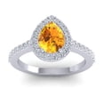 thumbnail image 1 of 1.35 Carat Natural Diamond Citrine Gemstone Luxurious Ring for Birthday Gift 14K White Gold Size 9.5 by Diamond-Capitals, 1 of 8