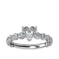 thumbnail image 1 of 1.35 Ct Brilliant Heart Shape Genuine Diamond Sparkle Halo Ring for Engagement and Wedding in Solid 18K White Gold Size 6.5, 1 of 6
