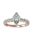 thumbnail image 1 of 1.35 Ct Brilliant Marquise Shape Solitaire with Accents Genuine Diamond Beautiful Wedding Ring for her Solid 18K Rose Gold Size 7, 1 of 6