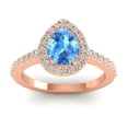 thumbnail image 1 of 1.35 Ct (F-G/VS1) Natural Diamond Blue Topaz Gemstone Stylish Proposal Ring for Women Solid 14K Rose Gold Size 9 by Diamond-Capitals, 1 of 8