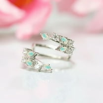 1.35 Ct Marquise & Round Cut Opal Diamond Ring Wrap Enhancer- Unique Leaf Floral Wedding Ring