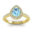 thumbnail image 1 of 1.35 Ct Natural Diamond Aquamarine Gemstone Latest Bridal Ring for Women Solid 14K Yellow Gold Size 6.5 by Diamond-Capitals, 1 of 8