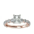 thumbnail image 1 of 1.35 Ct Radiant Cut Genuine Diamond Solitaire with Accents Wonderful Ring for Ladies Solid 18K Rose Gold Size 10.5, 1 of 6