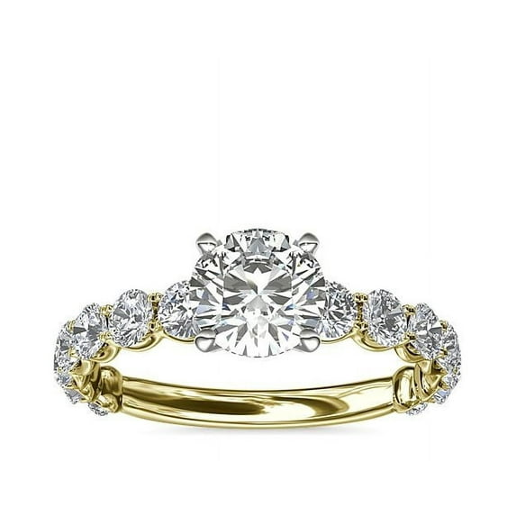 1.35 Ct Fine Round Cut Solitaire Natural Diamond Engagement Ring for Girls Solid 18K Yellow Gold Size 10.5 (F-G/VS1) by Diamond-Capitals