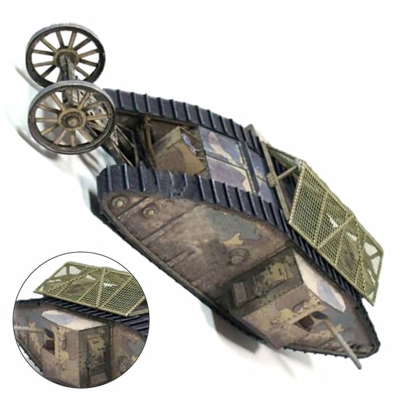 1:35 Scale DIY British Mark.I Male Tank Model Unassembled Paper Kit, Retro and Elegant Decoration for Collectors Enthusiasts GUYUTING Spare Part