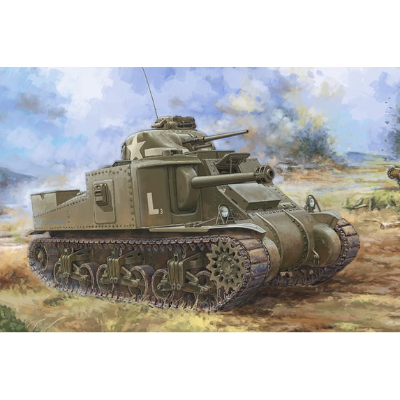 1:35 Scale M3A5 Medium Tank Military Vehicle Model Kit Collectible Display Assemble DIY