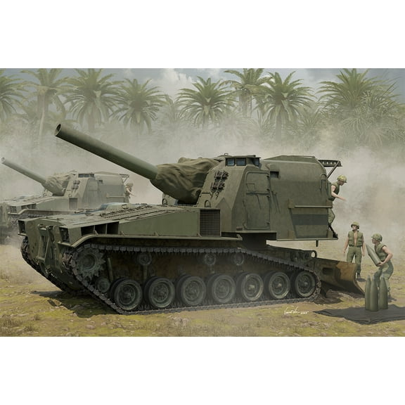 1:35 Scale M55 203mm Self-Propelled Howitzer Tank Military Vehicle Model Kit Collectible Display Assemble DIY