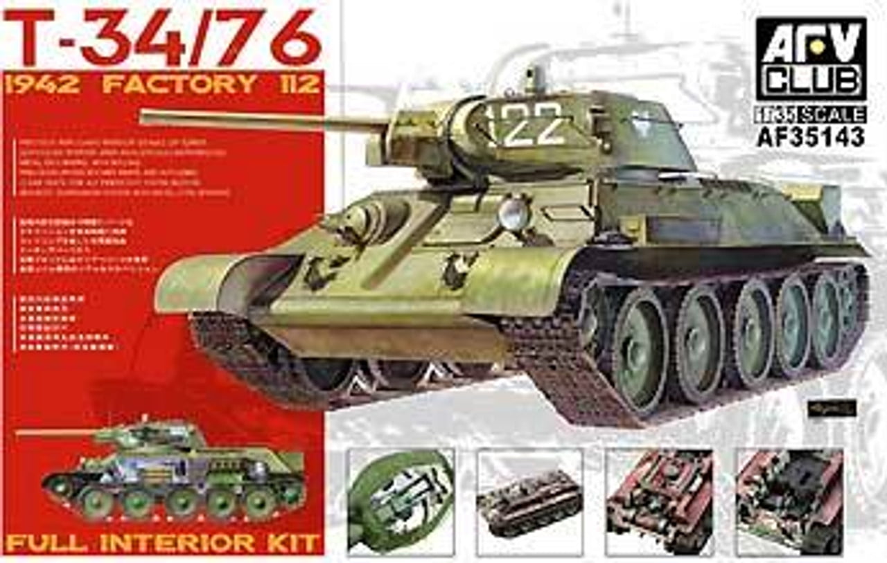 1:35 Scale T-34/76 1942 Factory 112 Full Interior Kit Tank Military ...