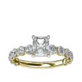 thumbnail image 1 of 1.35 T.C.W Brilliant Radiant Cut Natural Diamond Latest Design Solitiare with Accents Engagement Ring for Women Solid 18K Yellow Gold Size 3, 1 of 6