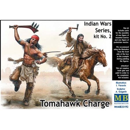 1/35 Tomahawk Charge Indians w/Weapons (2) & Horse (1)