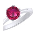 thumbnail image 1 of AFFY (1.35 cttw) Simulated Pink Sapphire Solitaire Engagement Wedding Ring In 14K Solid White Gold With, Ring Size 11.5, 1 of 1