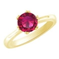 thumbnail image 1 of AFFY (1.35 cttw) Simulated Pink Sapphire Solitaire Engagement Wedding Ring In 14K Solid Yellow Gold With, Ring Size 8.5, 1 of 1