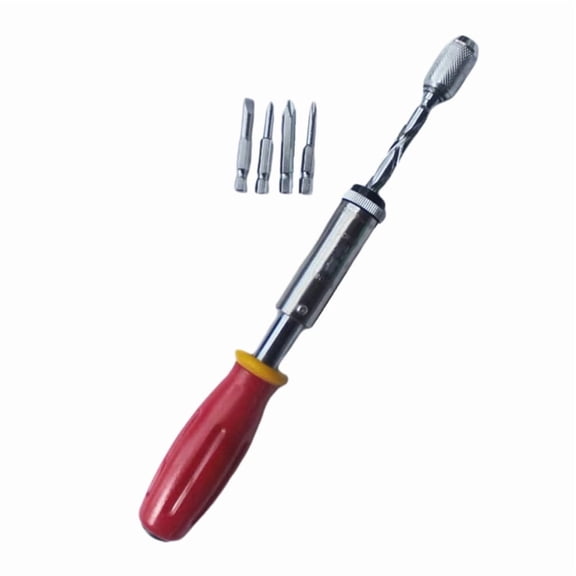 1 * 350mm semi-automatic screwdriver 1 * 6mm slotted 1 * 3.5mm slotted 1 * PH2 bits 1 * PH1 bits-As Shown