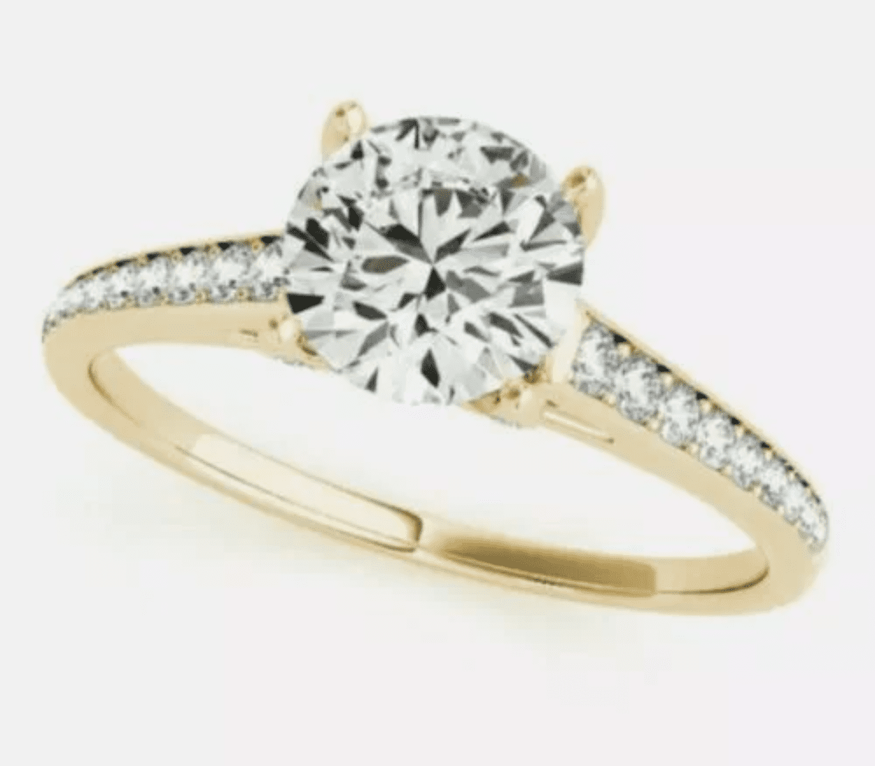 1.35Ct Lab Created Diamond (VVS1/G-H) 14K Yellow Gold Solitaire Ring for Women Wedding Fine Jewelry