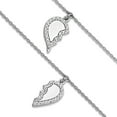 thumbnail image 1 of 1.35mm 925 Sterling Silver Cubic Zirconia Half Love Heart With 1 In Extension 2 Bracelet Set 7.25 Inch Link Bracelet for, 1 of 2