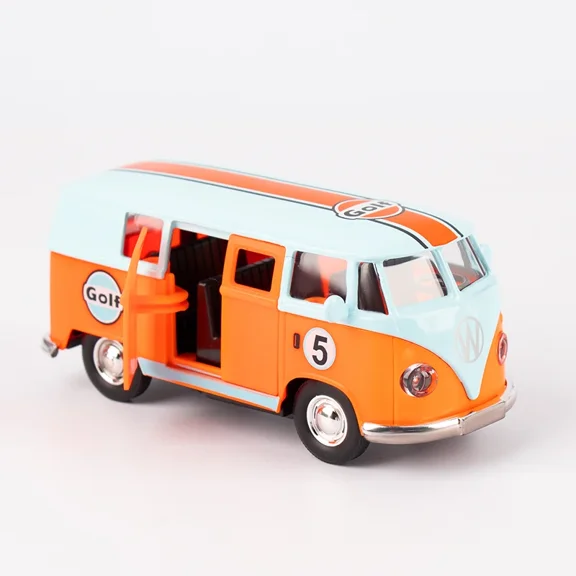 1:36 Alloy Travel BUS Car Model Blue Pull-back Diecast Bus Transporter Van Model Boy Toy Car Gifts Collection Decor