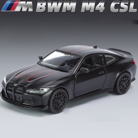1/36 BMW M4 CSL Alloy Toys Car Model High Simulation Metal Genuine Door Opened Pull Back Function Boys Birthday Gifts Collection