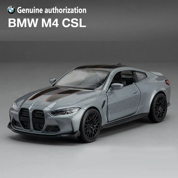1/36 BMW M4 CSL Alloy Toys Car Model High Simulation Metal Genuine Door Opened Pull Back Function Boys Birthday Gifts Collection