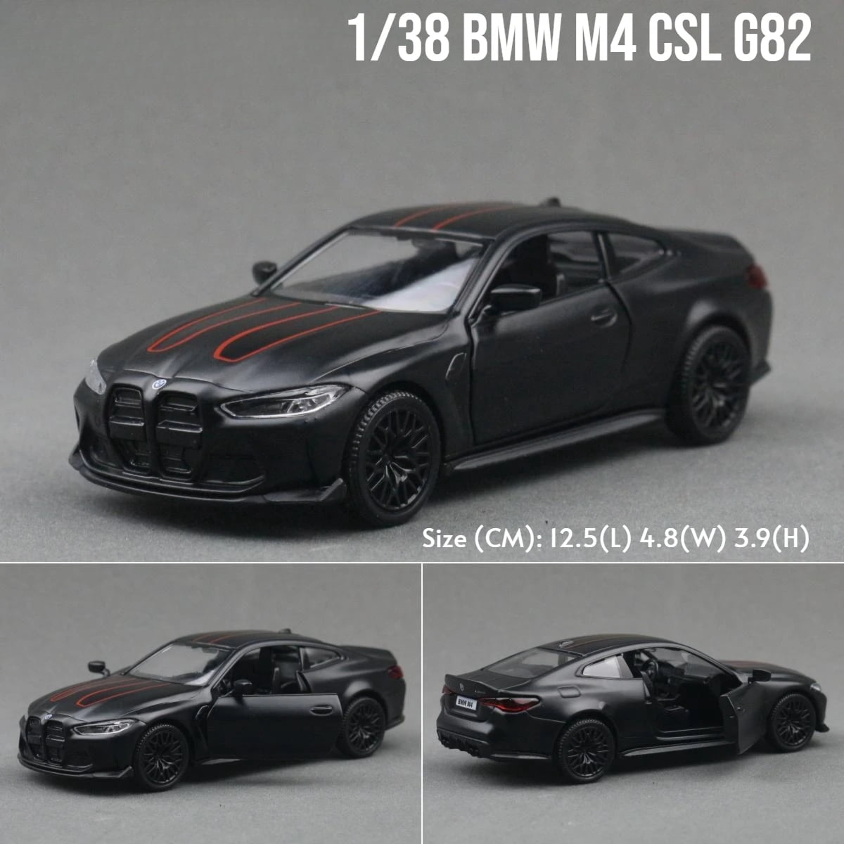 1/36 BMW M4 CSL G82 Sedan Toy Car Miniature Model RMZ CiTY Free Wheels Pull Back Diecast Alloy Collection Gift For Children Boy