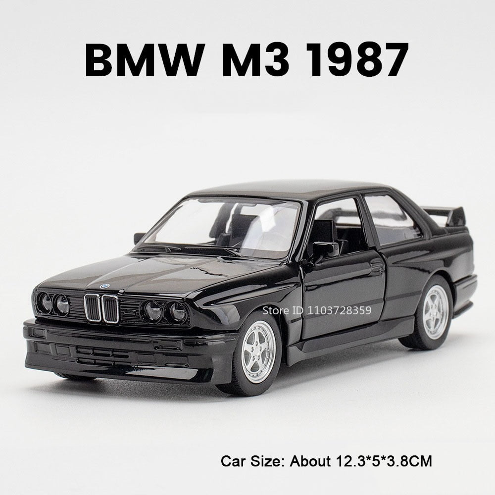 1:36  BMW M4 CSL M3 1987 Miniature Cars Alloy Diecast Doors Opened Pull Back Rubber Tires Ornament Toys for Kids Gifts