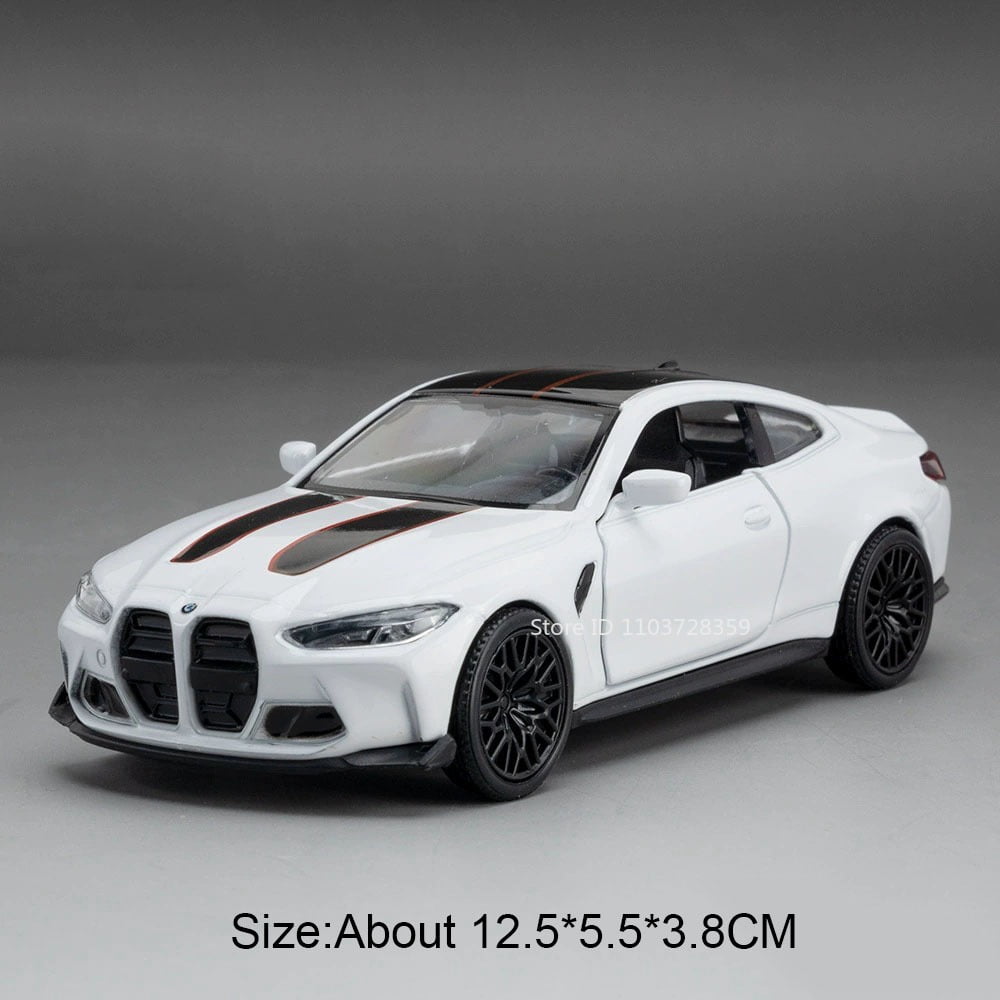 1:36 BMW M4 CSL M3 1987 Miniature Cars Alloy Diecast Doors Opened Pull ...