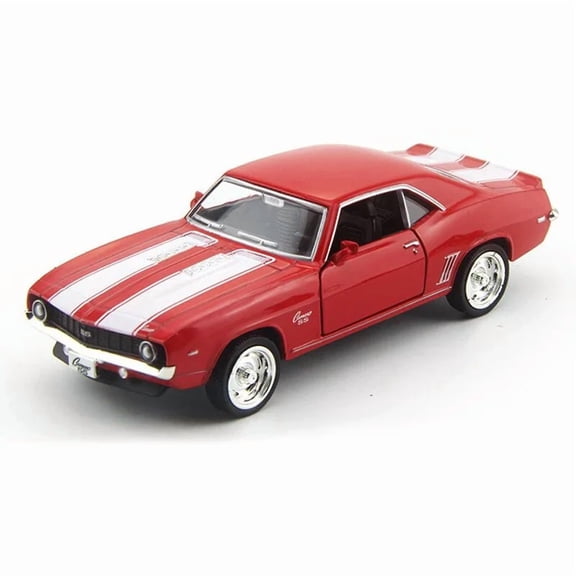 1:36 Chevrolet USA 1969 Camaro SS Vintage Matte Black Diecast Metal Car Model Toy For Collection Gift Kids A318