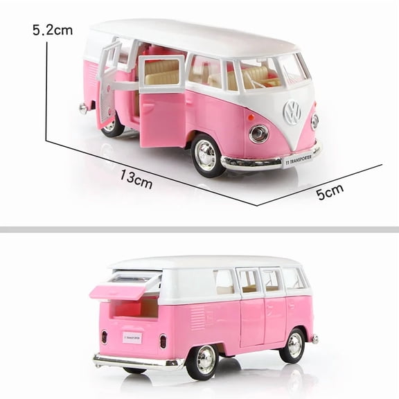 1/36 Diecasts Volkswagen Miniature Cars VW T1 Bus Toys Alloy Diecasts Scale Metal Collection Cars Models Vehicles Kids Toy Cars