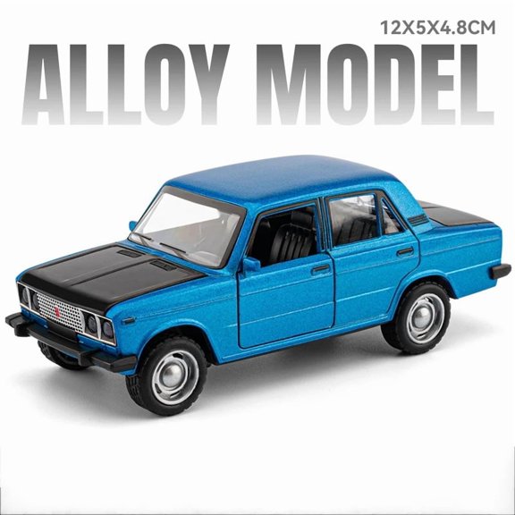 1:36 LADA Dual Light Version Retro Car Model Toy Simulated Interior Design Doors Opened Models Thoughtful Gift for Birthdays
