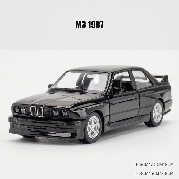 1:36 M3 1987 Diecast Alloy Car Model Metal Pull Back Simulation Car Toy Sports Car Ornament With To Open The Door For Kids Gift