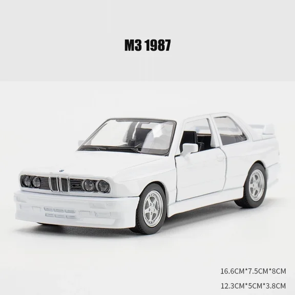 1:36 M3 1987 Diecast Alloy Car Model Metal Pull Back Simulation Car Toy Sports Car Ornament With To Open The Door For Kids Gift