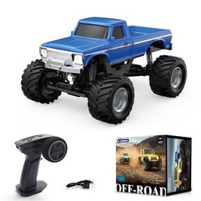 1/36 Scale 4WD RC Climbing Car 2.4G Remote Control Off Road Truck Electric Light Vehicle Mini Rock Crawler Model All Terrain Driving For Adults Hobbyists -3602 Blue
