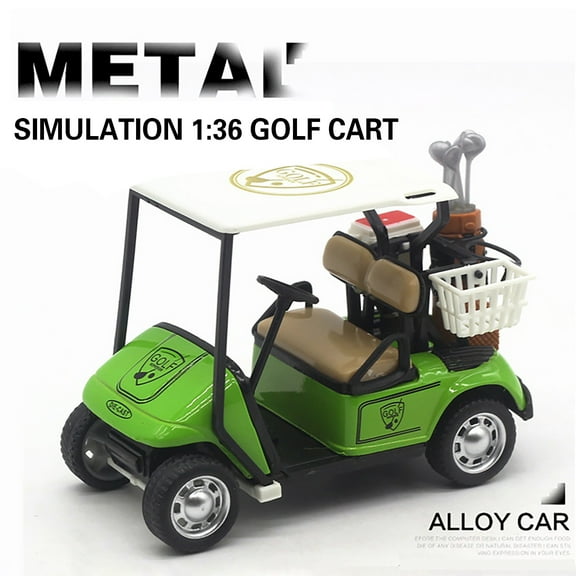 1:36 Scale Die-Cast Golf Cart Model Toy, Pull-Back Metal Vehicle with Removable Golf Clubs, 4.5 Inch Detailed Toy Car for Kids & Collectors