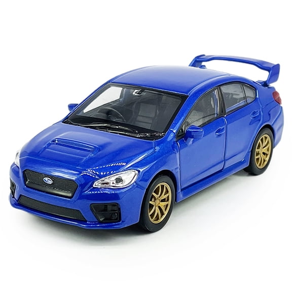 1/36 Scale Impreza WRX STI Sports Car Model Diecast Toy Zinc Alloy Casting Pull Back Friction Powered Vehicles Doors Open Toys for Toddlers Kids Boys Girls Gifts, blue
