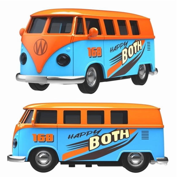 1:36 Simulation Bus Transporter Gulf Blue Alloy Diecast Model for Volkswagen T1 Samba Toy for kids Collecting Gifts