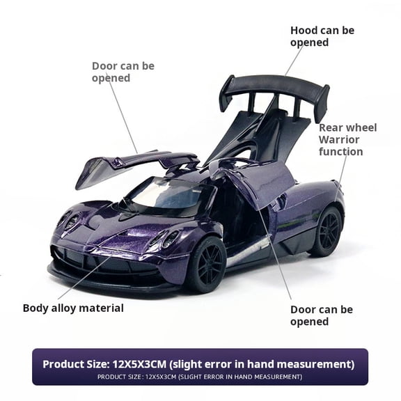 1:36 Simulation Car Toys Pagani Vehicle Die Cast Model Car Children Toys Hobby Collectible Birthday Gift For Boy