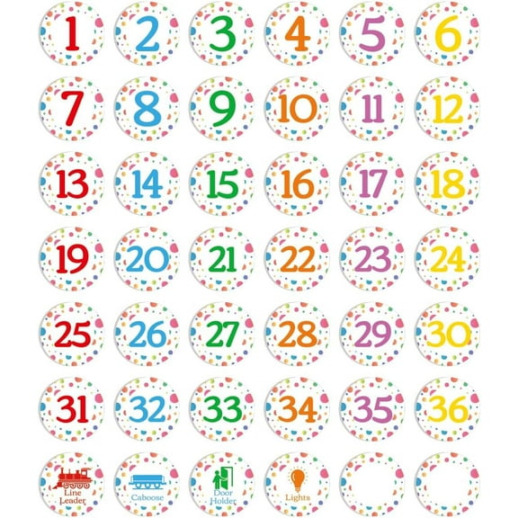 1-36 Spot Marker Sticker Polka Dot Number Floor Sticker Classroom Line Up Stickers 42 Pcs Numbers Stickers DIY Hopscotch Game Line Up Spots