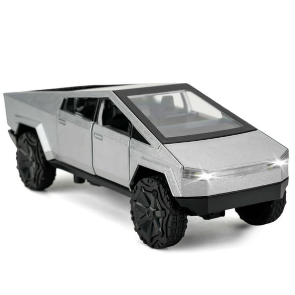 1:36 Tesla Pickup Truck Toy Cars, Diecast Pull Back Model Cars, Collection Vehicles, Kids Toy for Aged 3 and up, Gift Silver
